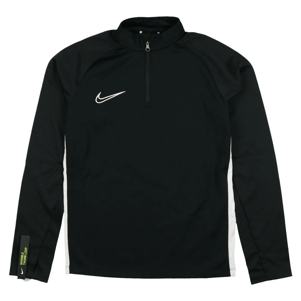 NIKE Youth Dry Academy 19 Drill Top 1/4 Zip Soccer Pullover Black AJ9273-010 S